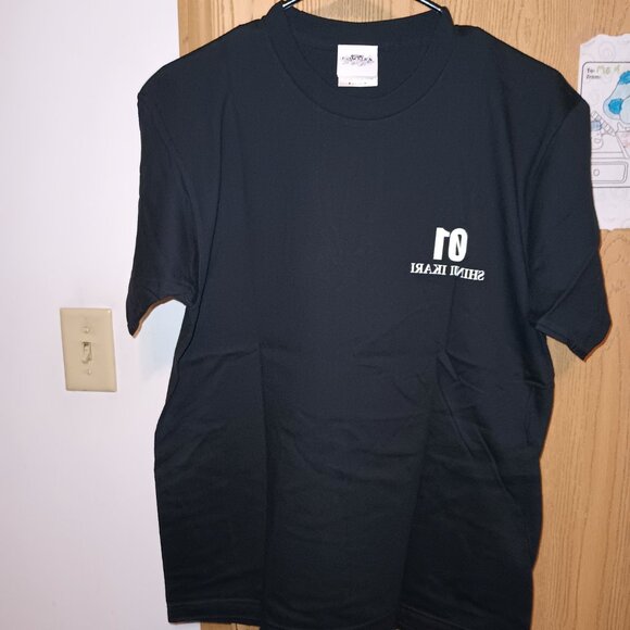 NEW Neon Genesis Evangelion T-Shirt Sitting with Cross Black Large UNISEX - Picture 3 of 11